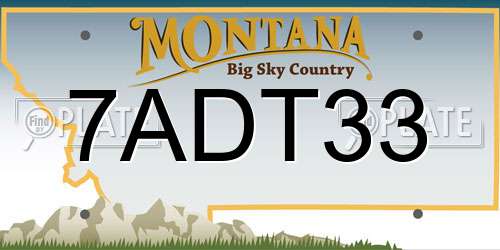 7ADT33 Montana License Plate