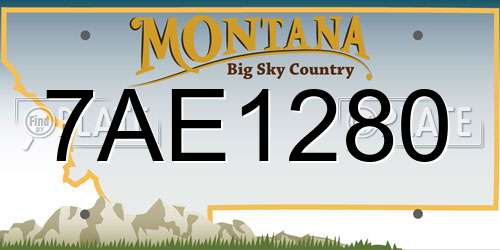 7AE1280 Montana License Plate