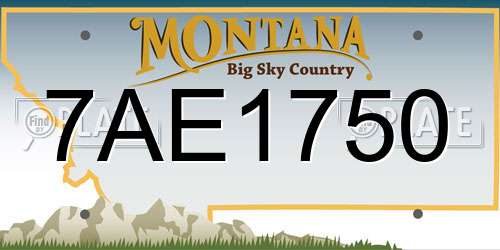 7AE1750 Montana License Plate