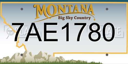 7AE1780 Montana License Plate