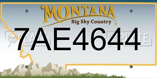 7AE4644 Montana License Plate