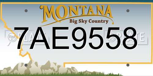 7AE9558 Montana License Plate
