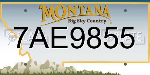 7AE9855 Montana License Plate