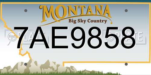 7AE9858 Montana License Plate