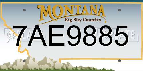 7AE9885 Montana License Plate