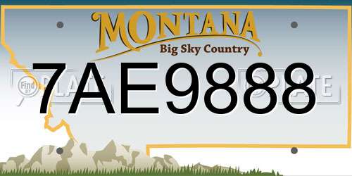 7AE9888 Montana License Plate