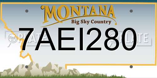 7AEI280 Montana License Plate