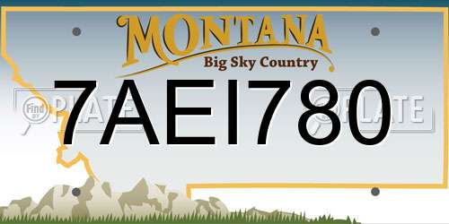 7AEI780 Montana License Plate
