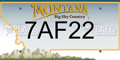 7AF22 Montana License Plate