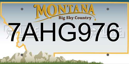 7AHG976 Montana License Plate