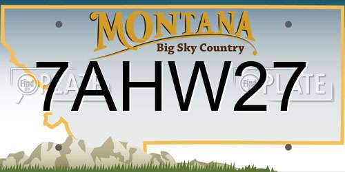 7AHW27 Montana License Plate