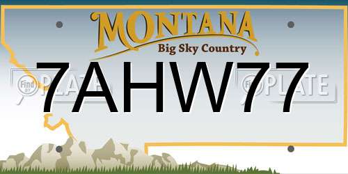 7AHW77 Montana License Plate