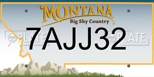 7AJJ32 Montana License Plate