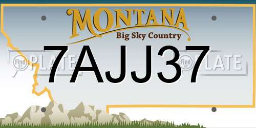 7AJJ37 Montana License Plate