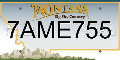 7AME755 Montana License Plate