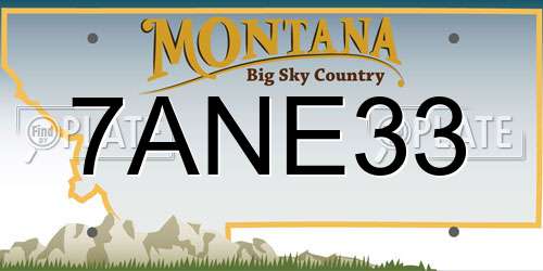 7ANE33 Montana License Plate