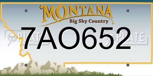 7AO652 Montana License Plate