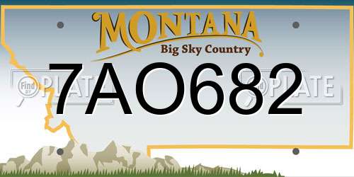 7AO682 Montana License Plate
