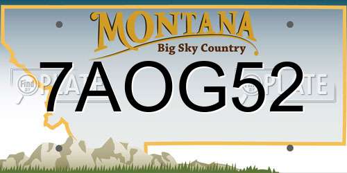 7AOG52 Montana License Plate