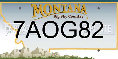 7AOG82 Montana License Plate