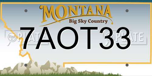 7AOT33 Montana License Plate