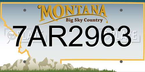 7AR2963 Montana License Plate