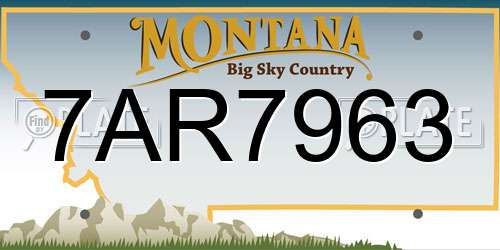 7AR7963 Montana License Plate