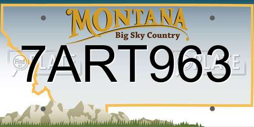 7ART963 Montana License Plate