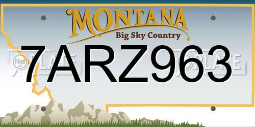7ARZ963 Montana License Plate
