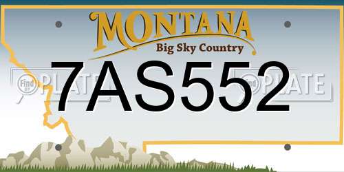 7AS552 Montana License Plate