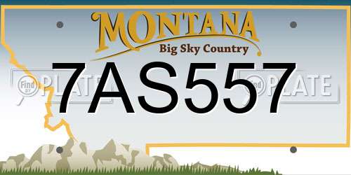 7AS557 Montana License Plate