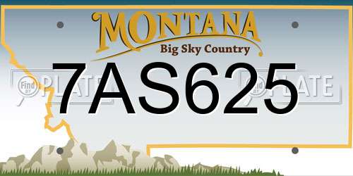 7AS625 Montana License Plate