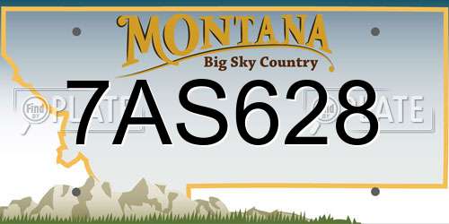 7AS628 Montana License Plate