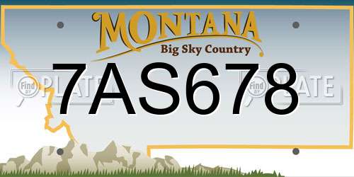 7AS678 Montana License Plate