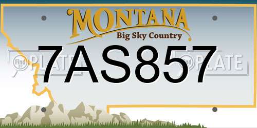 7AS857 Montana License Plate