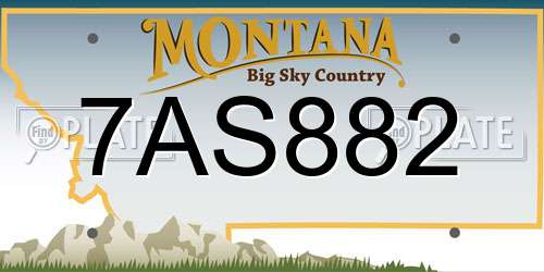 7AS882 Montana License Plate