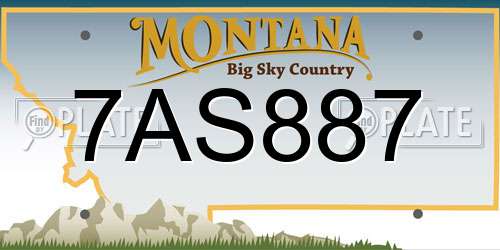 7AS887 Montana License Plate