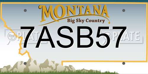 7ASB57 Montana License Plate