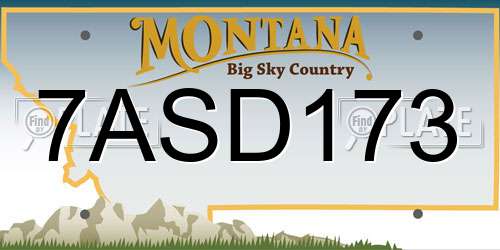 7ASD173 Montana License Plate
