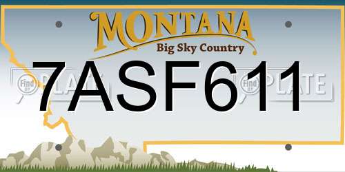 7ASF611 Montana License Plate