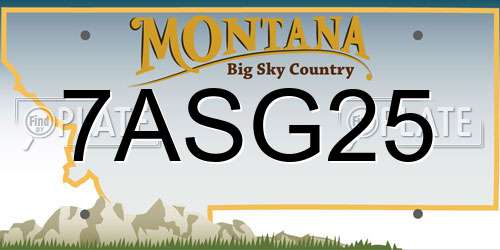 7ASG25 Montana License Plate