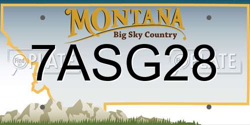 7ASG28 Montana License Plate