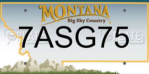 7ASG75 Montana License Plate