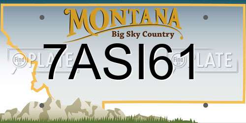 7ASI61 Montana License Plate