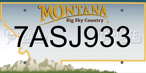 7ASJ933 Montana License Plate