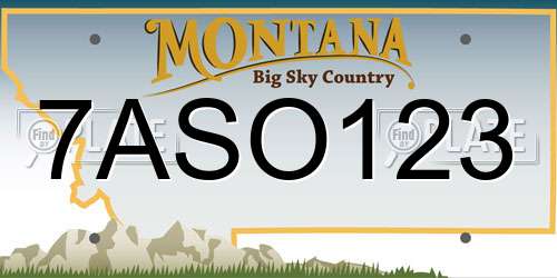 7ASO123 Montana License Plate