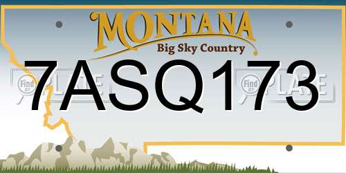 7ASQ173 Montana License Plate