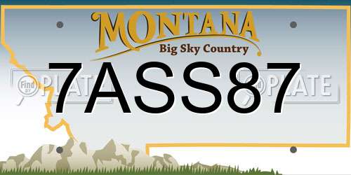 7ASS87 Montana License Plate