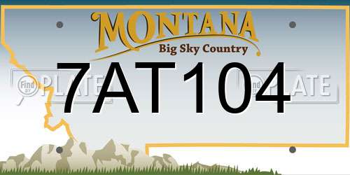 7AT104 Montana License Plate