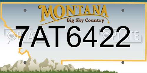 7AT6422 Montana License Plate